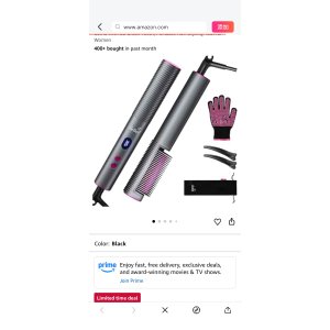 $9.99 Amazon.com : Bellelf Hair Straightener Brush, 9 Temp Settings with LED Display, 30s Fast Heating for Sleek & Smooth Hair, Dual Voltage Travel Hot Comb with 3D Brush Teeth, Portable Hair Styling Tool f