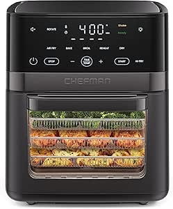 Amazon.com: Chefman Air Fryer 6-in-1, XL 14-Quart Multifunctional Airfryer with Touchscreen Controls, Rotisserie, Food Dehydrator, Convection Oven, Bake, Broil, and Reheat Functions, Windowe