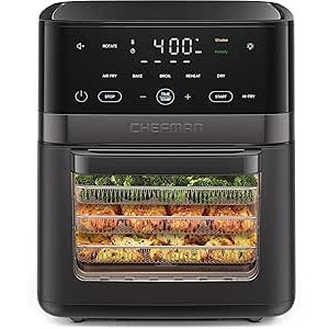 $89.99 Amazon.com: Chefman Air Fryer 6-in-1, XL 14-Quart Multifunctional Airfryer with Touchscreen Controls, Rotisserie, Food Dehydrator, Convection Oven, Bake, Broil, and Reheat Functions, Windowe