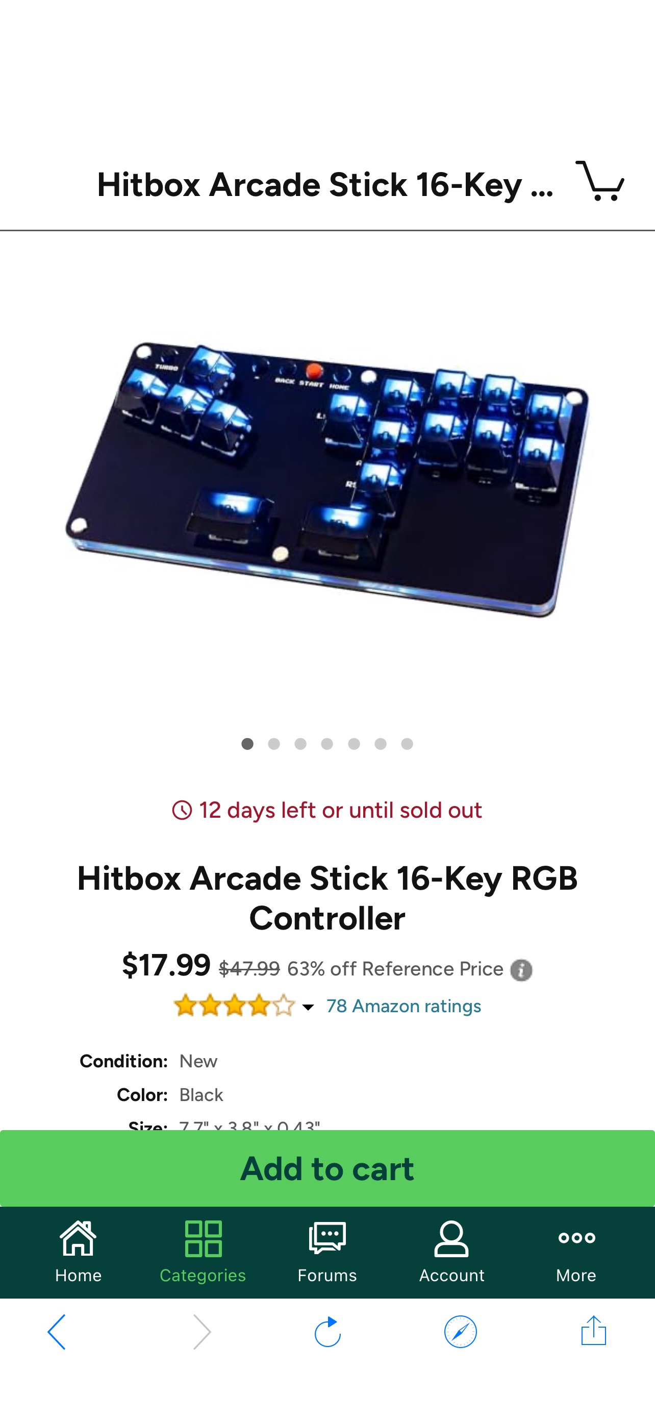 Hitbox Arcade Stick 16-Key RGB Controller