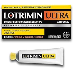 $14.14 Amazon.com: Lotrimin Ultra Antifungal Jock Itch Cream with Butenaﬁne Hydrochloride, Jock Itch Treatment for Men, Women, and Kids Over The Age of 12, 1.1 oz Tube (点击订阅)