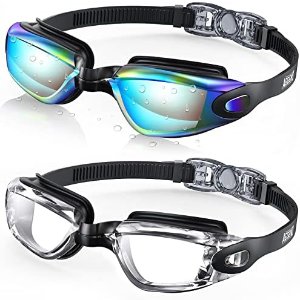 $7.49 Amazon.com : Aegend Swim Goggles, 2 Pack Swimming Goggles No Leaking Adult Men Women Youth, Flexible, Detachable, Aqua & Clear : Sports & Outdoors