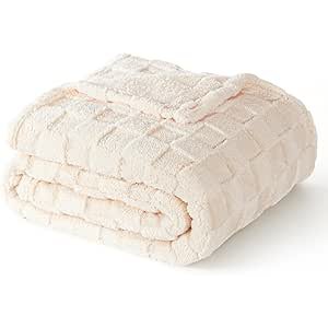 $8.99 Amazon.com: Exclusivo Mezcla Fleece Throw Blanket for Couch and Sofa, Super Soft and Cozy Blankets with Checkered Design, Lightweight, Decorative, All Season Use, 50x60 Inches, Ivory : Home 