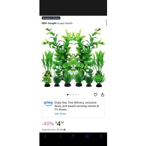 $4.50 Amazon.com : PietyPet Fish Tank Accessories Green Plants, 10pcs Green Fish Tank Decorations, Aquarium Decor Plastic Plants