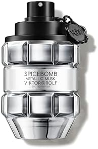 Amazon.com: Viktor&amp;Rolf - Spicebomb Metallic Musk - Eau de Parfum - Cologne for Men - Ambery Fragrance - With Warm Musk, Silver Suede &amp; Black Pepper - 3 Fl Oz : Beauty &amp; Personal Care