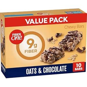 $5.22 Amazon.com: Fiber One Chewy Bars, Oats and Chocolate, Fiber Snacks, Value Pack, 10 Ct, 14.1 oz : Grocery & Gourmet Food