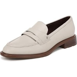 $36.20 Amazon.com | Franco Sarto Womens Edith Slip On Loafers Loafer Chalk White Leather 8.5 W | Loafers & Slip-Ons