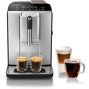 $498.99 Amazon.com: Bosch Fully Automatic Coffee and Espresso Machine - One-Touch Drinks, Barista Style, Double Cup Super Coffee Maker - Large Bean Capacity - Easy Clean, Maintenance - Silver- TIU20