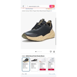 $26.99 Amazon.com | Under Armour Men s Project Rock Blood Sweat Respect 5, (006) Black/Field Khaki/Black, 10, US | Fitness & Cross-Training