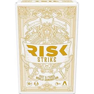 $7.99 Amazon.com: Hasbro Gaming Risk Strike Cards and Dice Game for Adults, Teens, and Kids, Quick-Playing Strategy Game, 2-5 Players, 20 Min. Average, Fun Summer Activities, Vacation Travel Essen