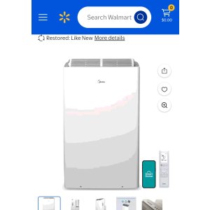$199.99 Midea Portable Air Conditioner 12,000 BTU Wi-Fi Alexa Dehumidifier Ventilate 3-in-1 - Walmart.com