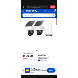 $409 eufy SoloCam S340 2‑Cam Kit, Solar Security Camera, Wireless Outdoor Camera, 360° Pan/Tilt, No Blind Spots, No Fees Black+White T81701W1*2 +T80301D1*1 - Best Buy