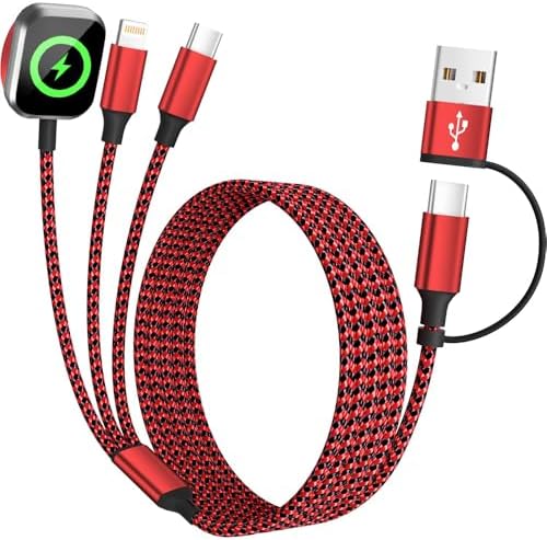 Amazon.com: Firsting Travel Essentials 3in2 Multi Charging Cable for iPhone Watch Charger,USB A/C to Type C/IP/iWatch Charger,Travel Chargers for Multiple Devices Compatible with iWatch Seri