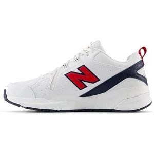 $18.60 Amazon.com | New Balance Men's 608 V5 Casual Comfort Cross Trainer, White/Red, 15 | Fashion Sneakers