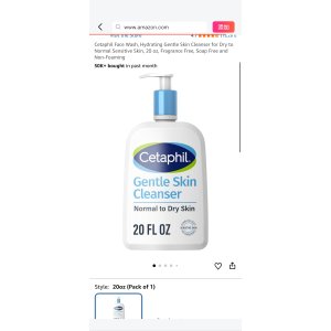 $9.99 Amazon.com: Cetaphil Face Wash, Hydrating Gentle Skin Cleanser for Dry to Normal Sensitive Skin, 20 oz, Fragrance Free, Soap Free and Non-Foaming : Beauty & Personal Care