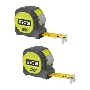 $17.97 RYOBI 25 Ft. Compact Tape Measure 2-Pack RHTM252SB - The Home Depot
