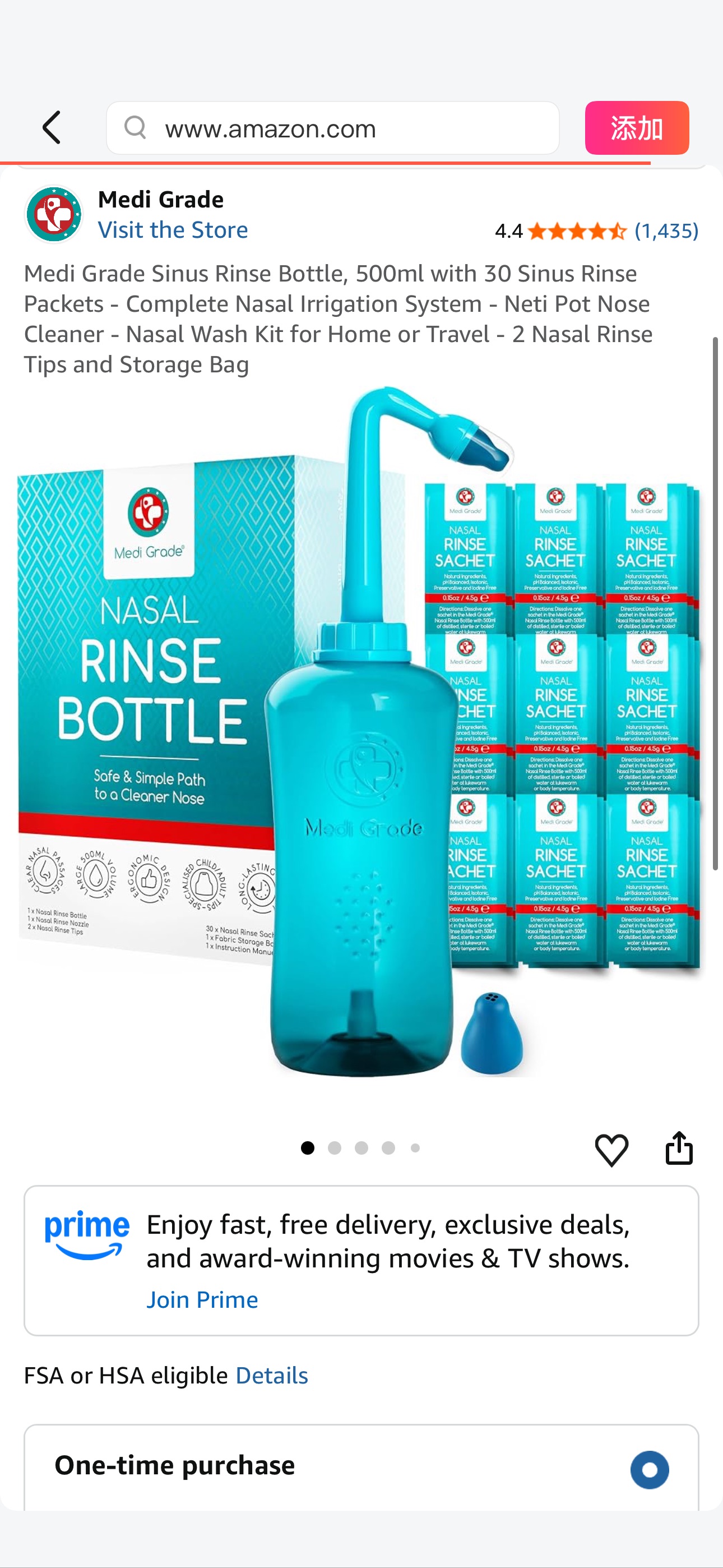 Amazon.com: Medi Grade Sinus Rinse Bottle, 500ml with 30 Sinus Rinse Packets - Complete Nasal Irrigation System - Neti Pot Nose Cleaner - Nasal Wash Kit for Home or Travel - 2 Nasal Rinse Tips and Sto