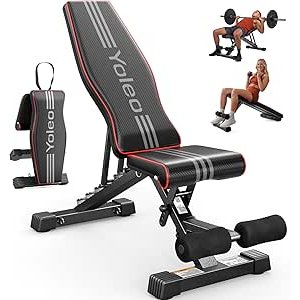 $37.99 Amazon.com : YOLEO Adjustable Weight Bench for Home Gym, ASTM-Certified 827LBS, 98% Pre-Assembled, Foldable Gym Bench with 84 Positions Incline Decline Flat, Wider Seat : Sports & Outdoors