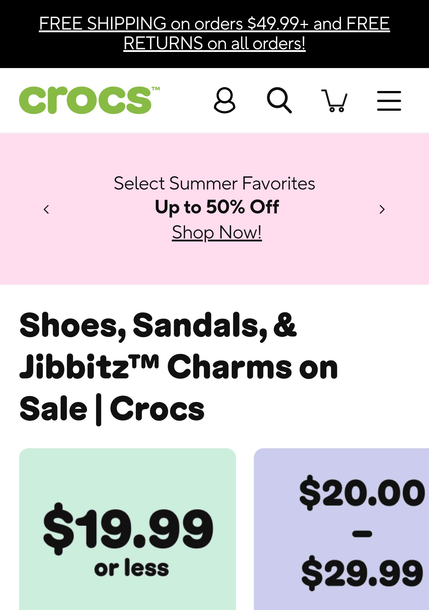 Select Summer Favorites
Up to 50% Off