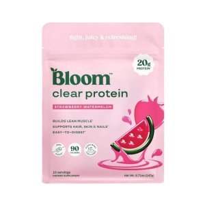 $25.49 BLOOM NUTRITION Clear Protein Powder - Strawberry Watermelon - 8.71oz: Whey Isolate, Collagen Protein, 20g Protein : Target
