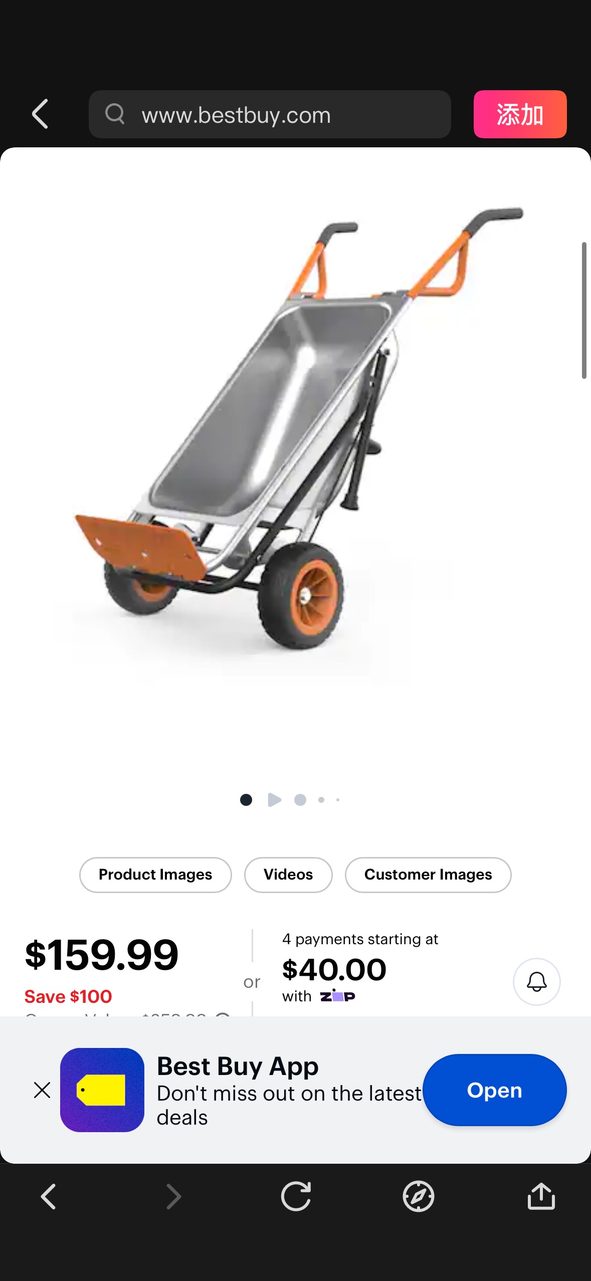 WORX Aerocart 8 In 1 Yard Cart Black WG050 - Best Buy