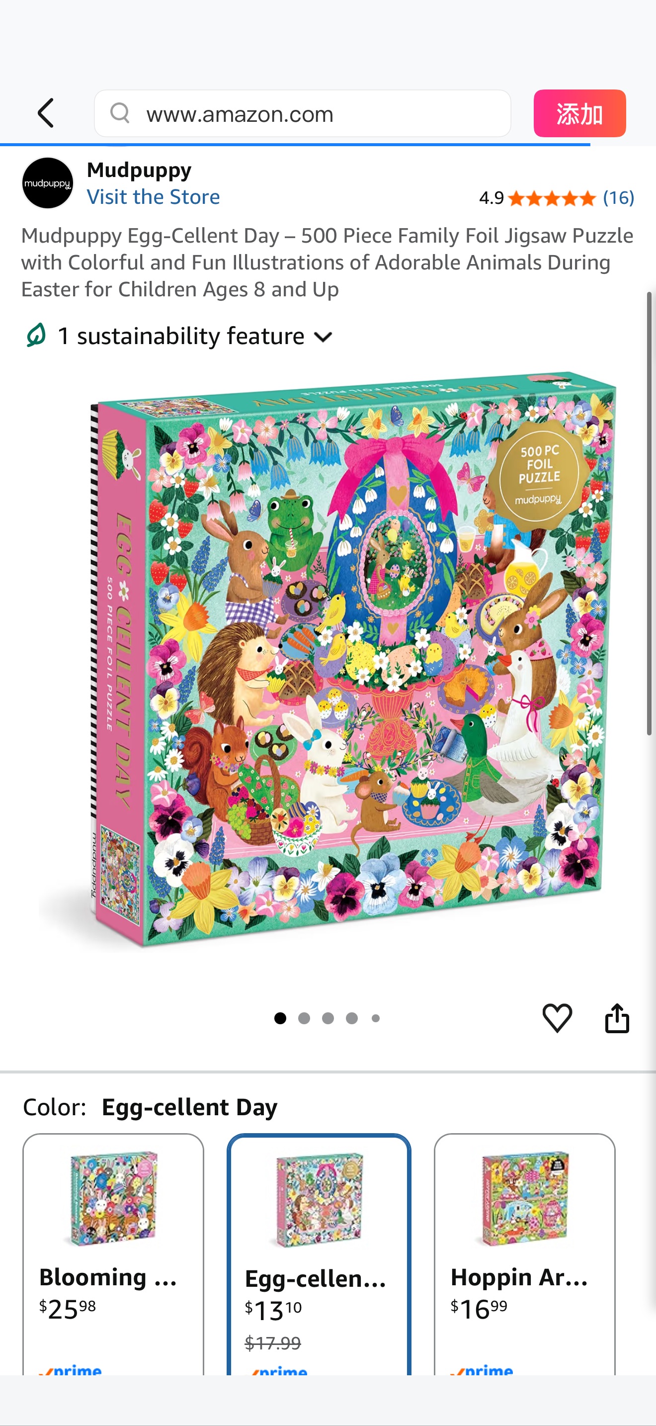 Amazon.com: Mudpuppy Egg-Cellent Day – 500 Piece Family Foil Jigsaw Puzzle with Colorful and Fun Illustrations of Adorable Animals During Easter for Children Ages 8 and Up : Mudpuppy, Jones, Rebecca: 