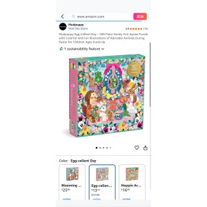 $13.1 Amazon.com: Mudpuppy Egg-Cellent Day – 500 Piece Family Foil Jigsaw Puzzle with Colorful and Fun Illustrations of Adorable Animals During Easter for Children Ages 8 and Up : Mudpuppy, Jones, Rebecca: 