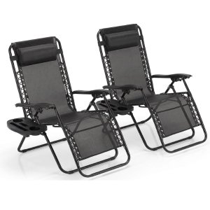 $54.99 Alvantor 2-Pack Zero Gravity Lounge Chairs,Folding Recliners with Pillow & Cup Holder for Outdoor Patio, Pool, Beach - Walmart.com