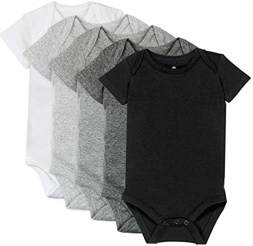 Amazon.com: HonestBaby Baby Girls Organic Cotton Short Sleeve Bodysuits Multipack And Toddler T-Shirt Set, 5-pack Gray Ombre, 3-6 Months US: Clothing, Shoes &amp; Jewelry