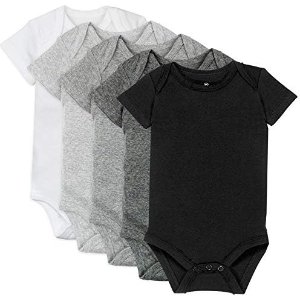 $14.99 Amazon.com: HonestBaby Baby Girls Organic Cotton Short Sleeve Bodysuits Multipack And Toddler T-Shirt Set, 5-pack Gray Ombre, 3-6 Months US: Clothing, Shoes & Jewelry
