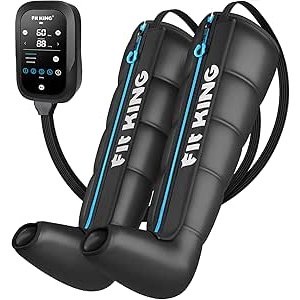 $145.00 Amazon.com: FIT KING Upgraded Leg Massager Recovery Boots, Professional Air Compression Recovery System for Circulation & Athlete-Level Fast Recovery, Cordless Rechargeable Compression B