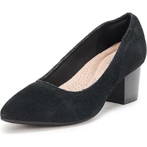 $23.56 Amazon.com | Clarks Collection Women's Ellanie Hope Pump, Black Suede, 5 M US | Pumps