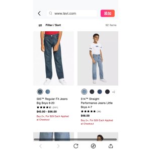  Buy 2 or More Kids Jeans, for $29 Each.