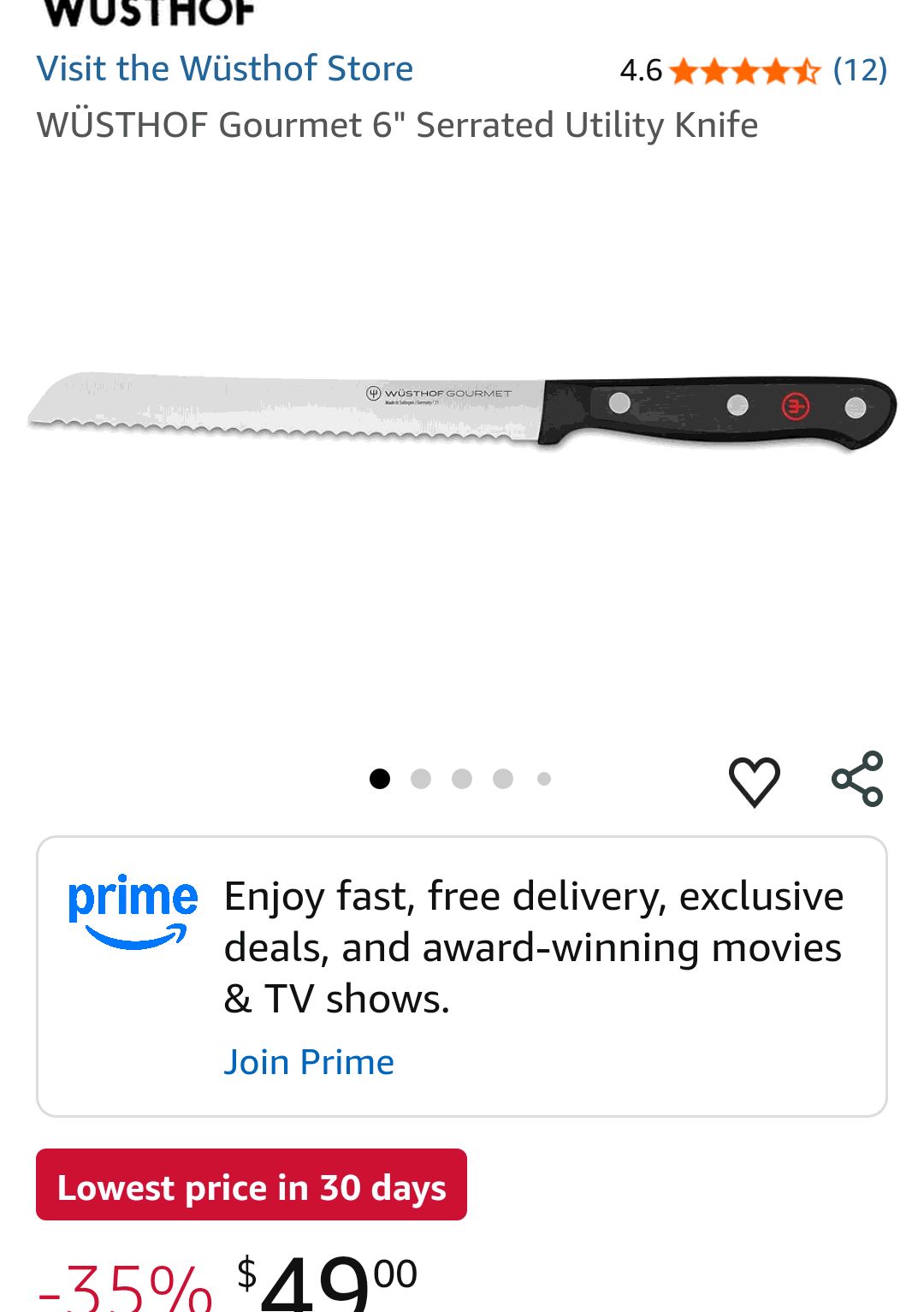 WÜSTHOF Gourmet 6" Serrated Utility Knife: Home & Kitchen