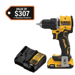 $99 DEWALT Atomic 20V Lithium-Ion Cordless Compact 1/2 in. Drill/Driver Kit with 2.0Ah Battery and Charger DCD794D1 - The Home Depot
