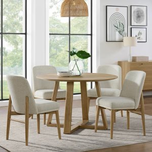 $899.99 Florence 48” Round Dining Table and 4 Chairs | Costco