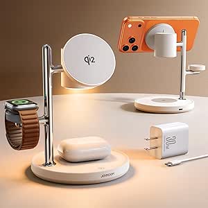 Amazon.com: 15W MagSafe for JOYROOM, Fast Qi2 Certified 4-in-1 MagSafe Charging Station for Apple, Wireless Charger for iPhone 17/16/15 Pro Max, Pixel 10/9, iWatch, AirPods 4/3/2/Pro(Cable&a