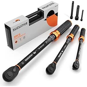 $54.68 SUZUME 3PCS Torque Wrench Set 72 Teeth Dual-Direction Adjustable Torque Wrench Dual-Scales 1/4 & 3/8 & 1/2-Inch ±3% Accuracy Click Torque Wrenches for Bicycle, Motorcycle, Car,Mainte