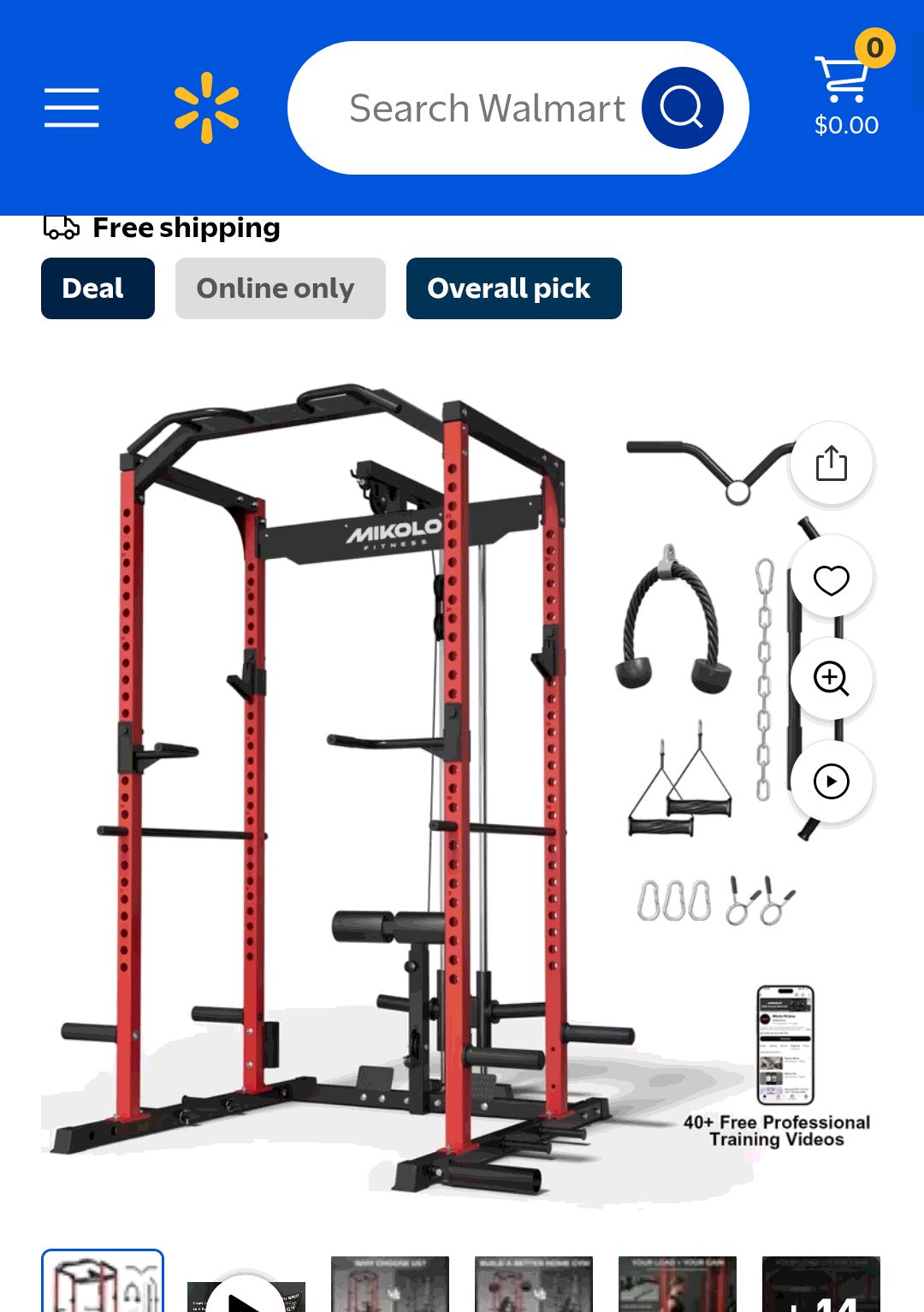 Mikolo Multi-Functional Squat Rack, 13-Gauge Steel Frame, LAT Pulldown System, 45+ Exercise Modes - Walmart.com