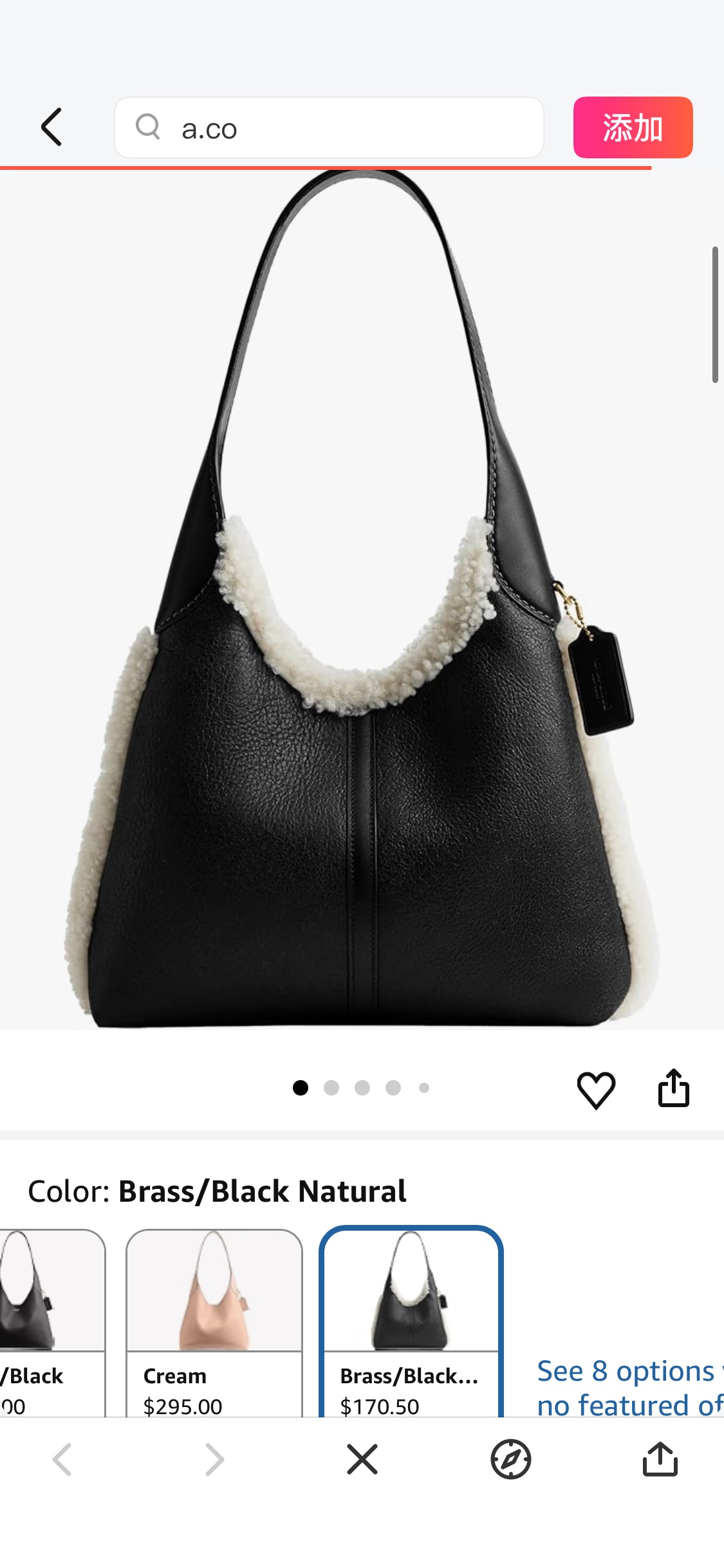 Coach Shearling Trim Brooklyn Shoulder Bag 28: Handbags: Amazon.com