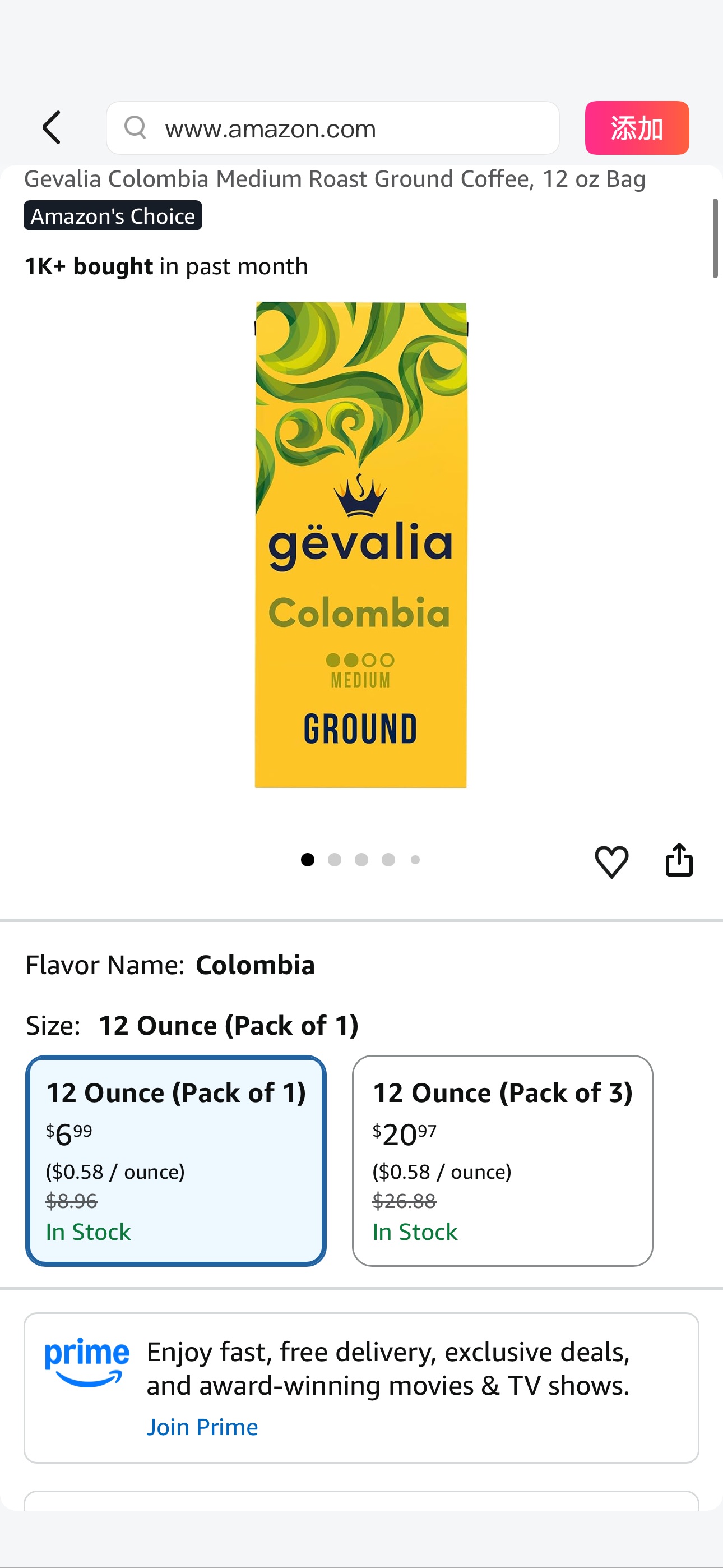 Amazon.com : Gevalia Colombia Medium Roast Ground Coffee, 12 oz Bag : Everything Else 4.89 after clip 25%Q+ 5%s&s
