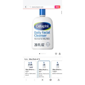 $8.99 Amazon.com: Cetaphil Face Wash, Daily Facial Cleanser for Sensitive, Combination to Oily Skin, 20 oz, Gentle Foaming, Soap Free, Hypoallergenic : Beauty & Personal Care