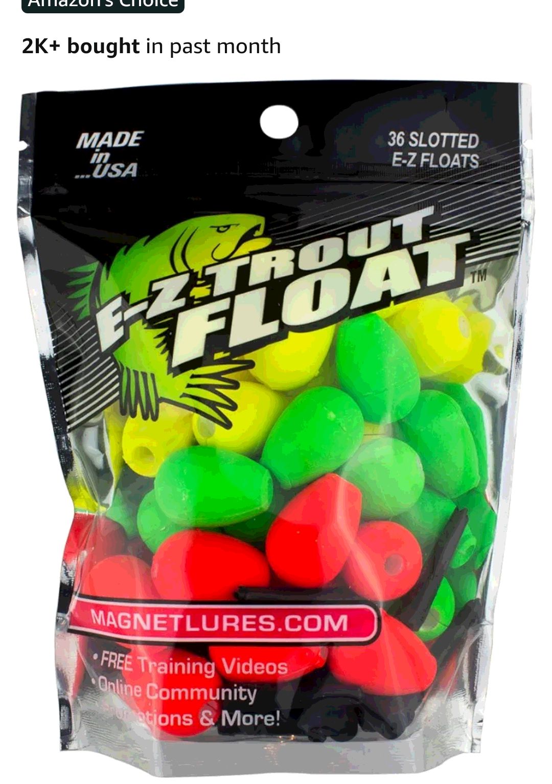 Amazon.com : Trout Magnet E-Z Trout Float Fishing Bobbers, Easy Depth Adjustment, Ideal To Drift Small Lures Or Bait 36-Pack : General Sporting Equipment : Sports & Outdoors