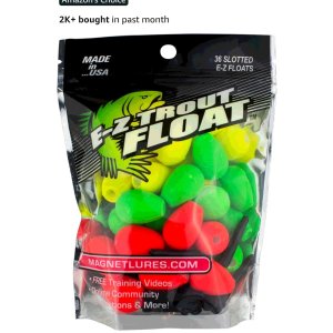 $7.99 Amazon.com : Trout Magnet E-Z Trout Float Fishing Bobbers, Easy Depth Adjustment, Ideal To Drift Small Lures Or Bait 36-Pack : General Sporting Equipment : Sports & Outdoors