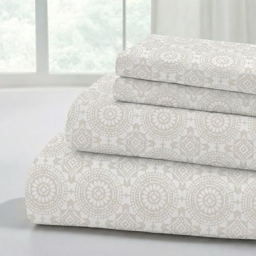 Amazon.com: Modern Threads Printed 4-Piece Extra Soft Bedding Sheets &amp; Pillowcase Set, Deep Pocket 