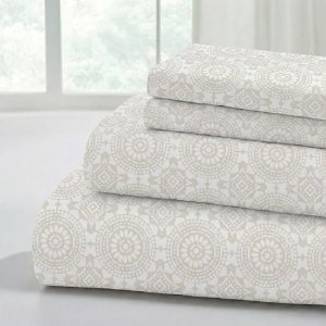 $15.74 Amazon.com: Modern Threads Printed 4-Piece Extra Soft Bedding Sheets & Pillowcase Set, Deep Pocket 