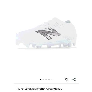 $31.96 New Balance Unisex-Adult Furon Team FG V8 Soccer Shoe, White/Metallic Silver/Black, Men 11 M/Women 12.5 W | Football