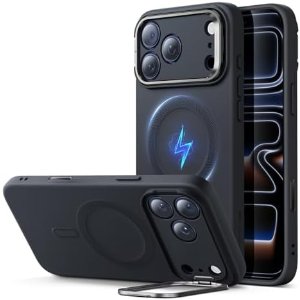 $12.49 Amazon.com: ESR Silicone Case for iPhone 17 Pro Max, Built-in Camera Stash Stand Compatible with MagSafe, Military-Grade Drop Protection Magnetic Phone Case for iPhone 17 Pro Max, Cloud Seri