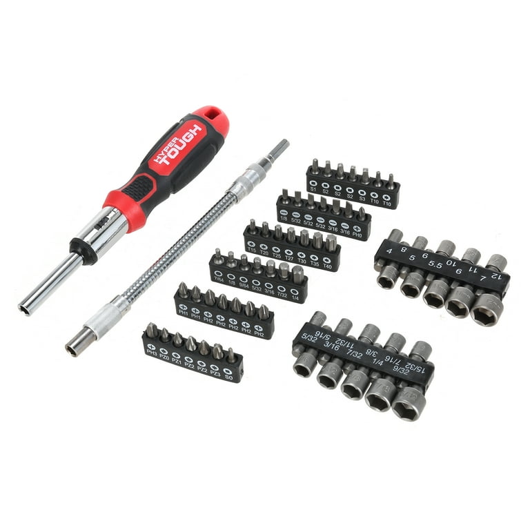 Hyper Tough Multi-Type Screwdriver Set with Magnetic Bits and Nut Drivers, 64 Pieces - Walmart.com