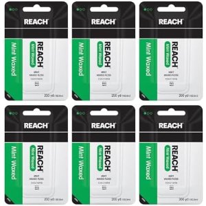 $19.75 Amazon.com : REACH Waxed Dental Floss, Mint, Plaque Remover for Teeth, Shred Resistant, Floss Slides Smoothly, Easy to Use, Waxed, Deep Cleaning Teeth, Oral Care, PFAS Free, for Adults &